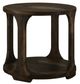 International Furniture Direct Balam Stained Dark Round End Table-0