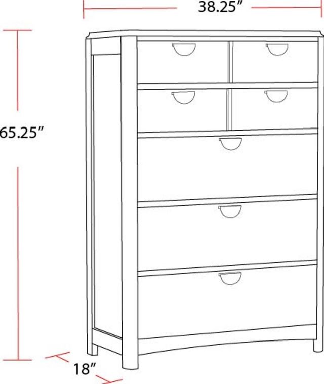 Parker House® Escape Glazed Natural Oak 5-Drawer Chest with Cedar Bottom-2