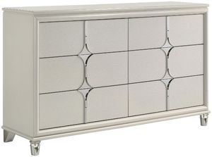Front view of the Coaster® Olivia Pearl White Dresser
