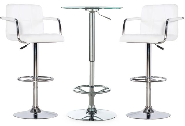 Powell® Boyd 3-Piece White Adjustable Dining Table Set-0