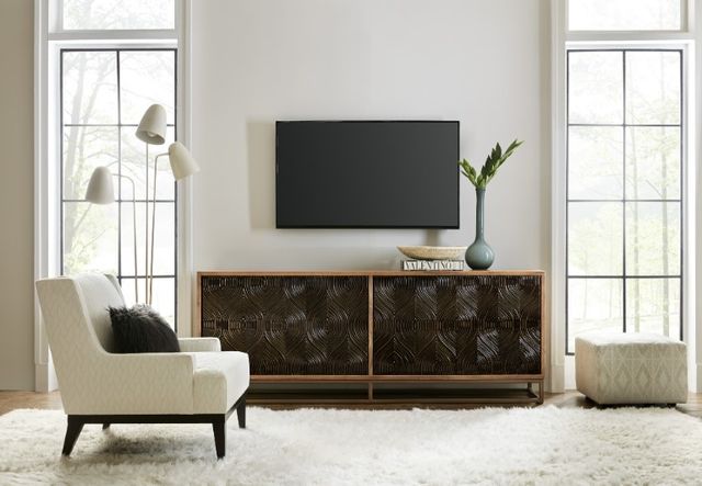 Hooker® Furniture Commerce and Market Dark Swirl/Medium Natural  Entertainment Console-1