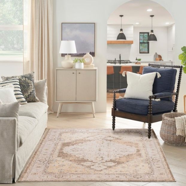 Nourison Home™ Astra Machine Washable Beige 5'x7' Area Rug-4