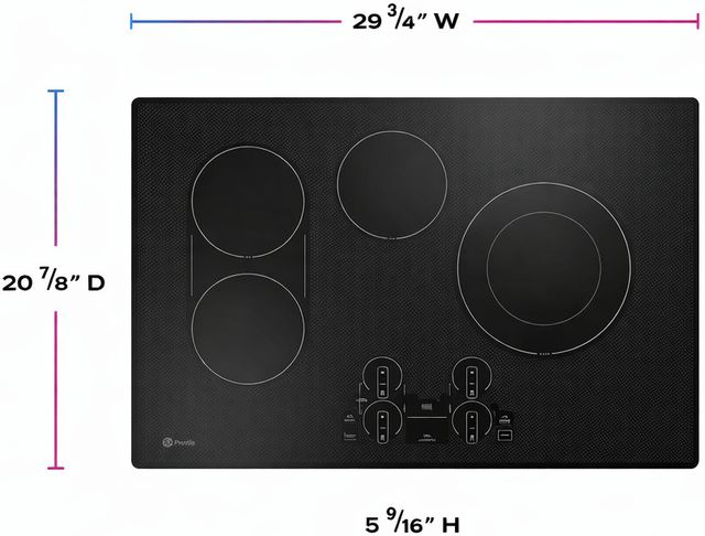 GE Profile™ 30" Black Electric Cooktop-2