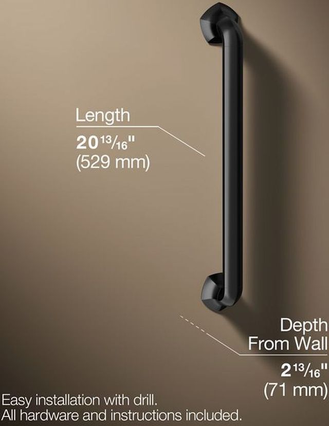 KOHLER® Occasion® Matte Black 18" Grab Bar-1