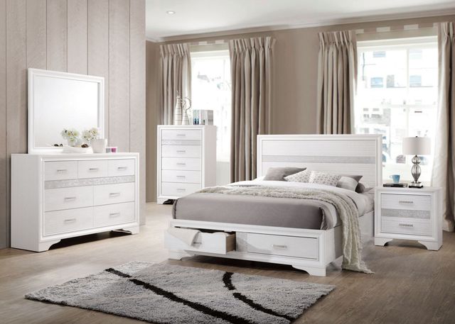 Coaster® Miranda 4-Piece White King Panel Storage Bedroom Set-0