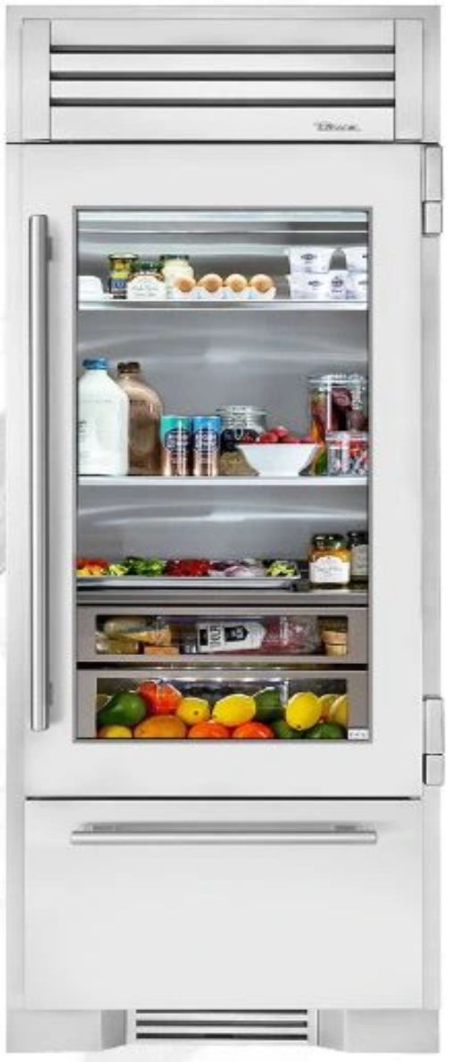 True® 30" 18.1 Cu. Ft. Stainless Steel Built-In Bottom Freezer Refrigerator with Glass Door-0