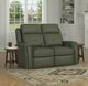 Flexsteel® Felix Forest Green Leather Power Reclining Loveseat with Power Headrest and Lumbar-1