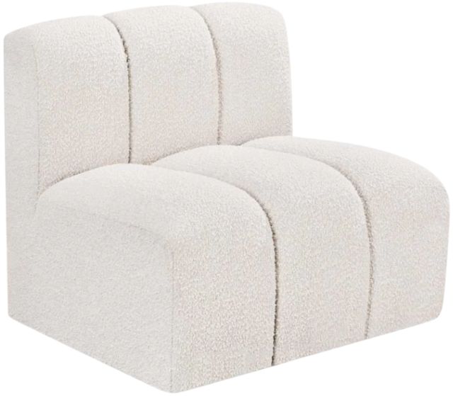 Meridian Furniture Arc Cream Boucle Fabric Modular Straight Chair-0