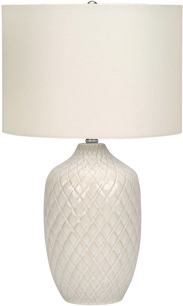 Monarch Specialties Inc. 25"H Cream Ceramic Table Lamp-0
