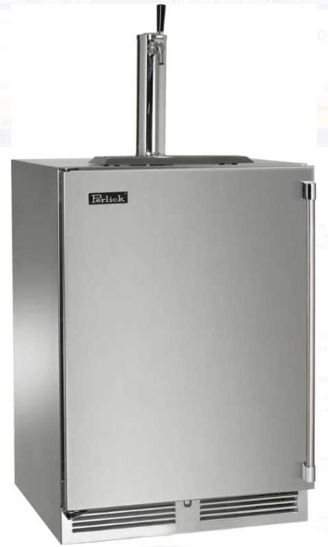 Perlick® Signature Series Stainless Steel 24" Built-in Left Hinge Beer Dispenser-0