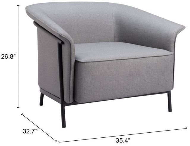Zuo® Modern Burry Slate Gray Accent Stationary Chair-1