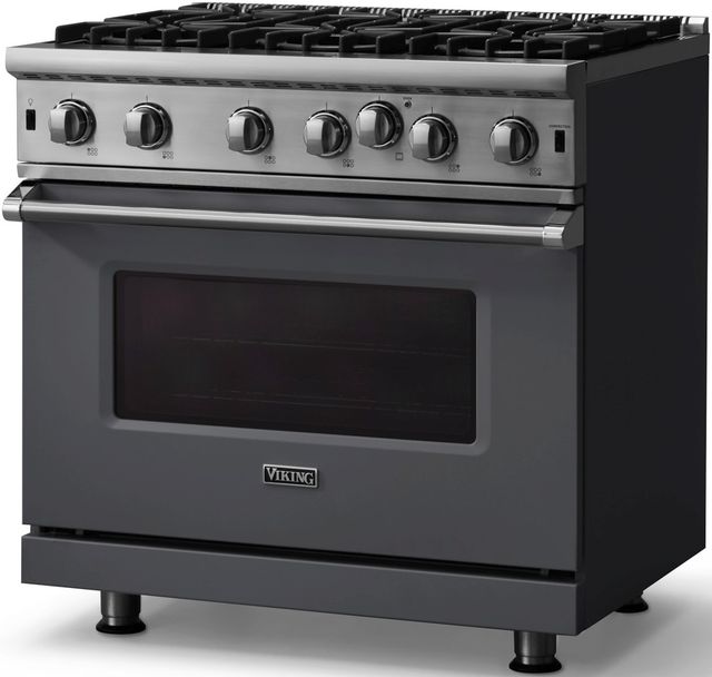 Viking® 5 Series 36" Cast Black Pro Style Liquid Propane Gas Range-2