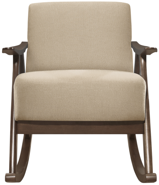 Fauteuil basculant revêtu de Mazin Furniture Waithe - Brun clair-1