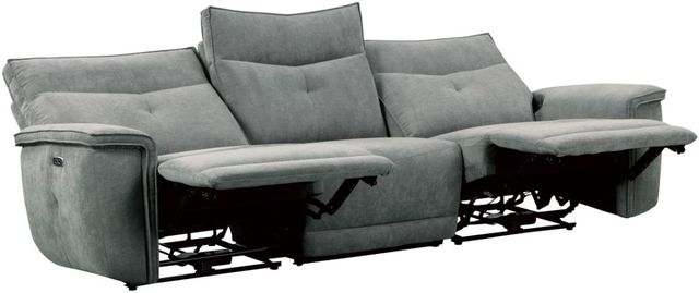 Homelegance® Tesoro Dark Gray Double Power Reclining Sofa with Power Headrests-1