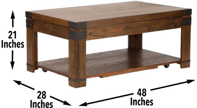 Steve Silver Co. Arusha Medium Cherry Lift Top Cocktail Table with Casters-1