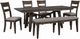 Liberty Furniture Double Bridge 6-Piece Dark Chestnut/Gray Trestle Table Set-0