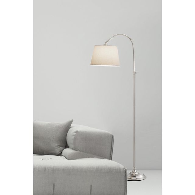 Adesso® Bonnet Brushed Steel Floor Lamp-1