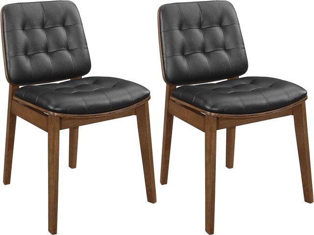 Coaster® Redbridge 2-Piece Black/Natural Walnut Side Chairs-2