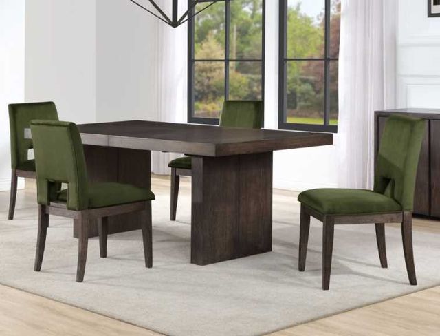 Steve Silver Co. Evan 5-Piece Green/Walnut Dining Table Set-1