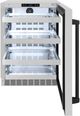 ZLINE Autograph Edition Touchstone 5.2 Cu. Ft. Satin Stainless Steel Beverage Center with Glass Door and Matte Black Handle-1