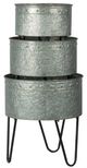A & B Home Acoma 3-Piece Black/Silver Tub Set-1