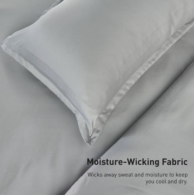 BEDGEAR® Performance® 3-Piece Solid Gray Moisture-Wicking Queen Duvet and Sham Set-3