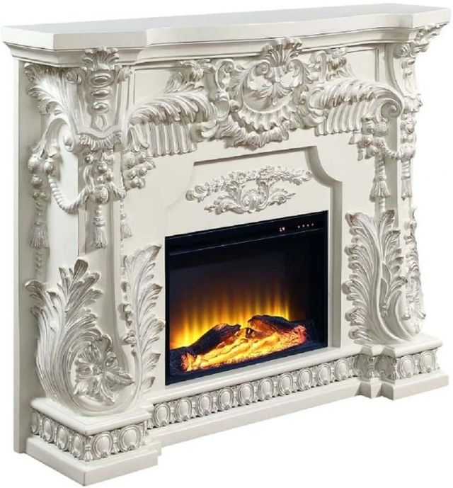 ACME Furniture Adara Antique White Fireplace-0
