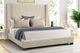 Bernards Luca Beige Pleated Upholstered Queen Panel Bed-1
