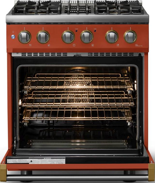 Viking® 5 Series 30" Spriced Cider Pro Style Dual Fuel (LP) Range with Polished Chrome Trim-1