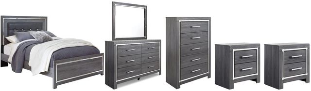 Signature Design by Ashley® Lodanna 6-Piece Gray King Panel Bed Set-0