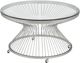Elements International Lavinia Glass Top Coffee Table with Chrome Base-0