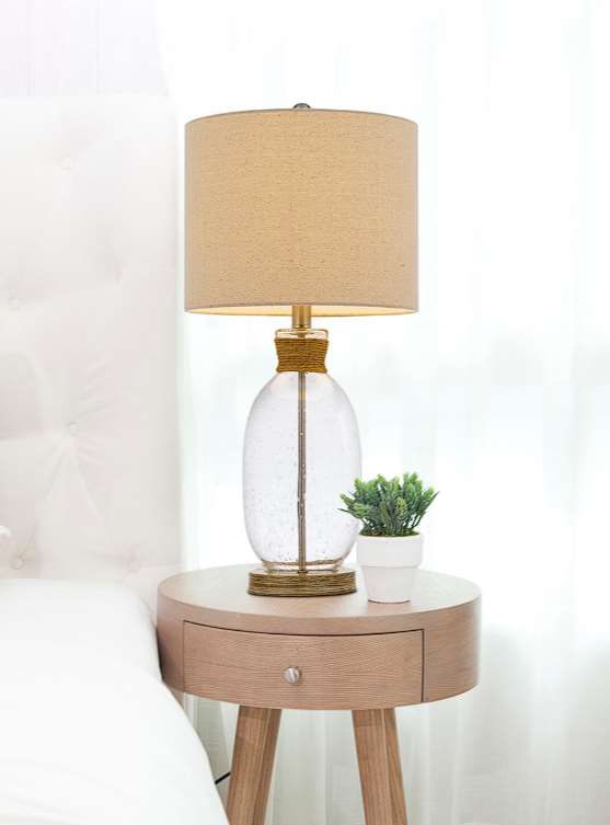Cal® Lighting & Accessories Seymour Bubble Glass Table Lamp-1
