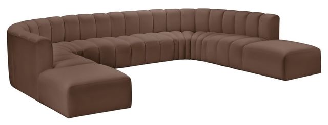 Meridian Furniture Arc 10-Piece Brown Vegan Leather Sectional-0