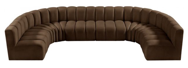 Meridian Furniture Arc 8-Piece Brown Velvet Sectional-1