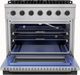 Hauslane HausPro 36" Stainless Steel Pro-Style Dual Fuel Range with Matte Black Knobs-2