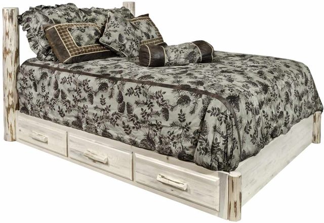 Montana Woodworks® Montana Collection Clear Lacquer Queen Platform Bed with Storage-0