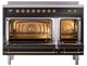 Ilve® Nostalgie II Noblesse 48'' Glossy Black Pro Style Induction Range with Brass Trim-1