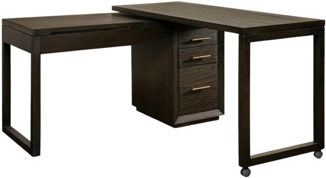 Riverside Furniture Prelude Umber Swivel Lift-Top L-Desk-0