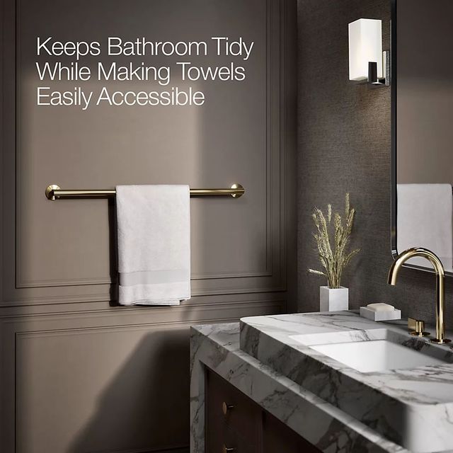 KOHLER® Components® Vibrant French Gold 30" Towel Bar-3