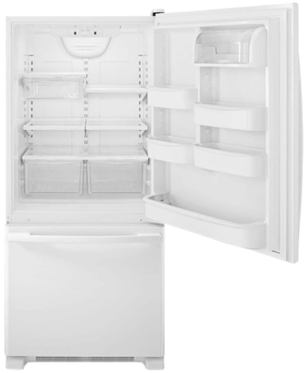 Amana® 29" 18.7 Cu. Ft. White Bottom Freezer Refrigerator with EasyFreezer™ Pull-Out Drawer-1