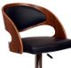 Armen Living Malibu Black/Walnut Adjustable Bar Stool-2