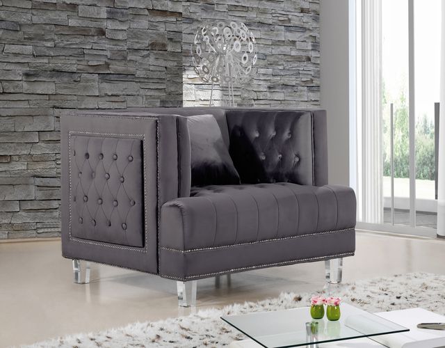 Meridian Furniture Lucas Grey Velvet Chair-3