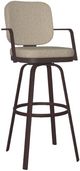 Amisco Customizable Dorsey Upholstered Swivel Spectator Stool-0