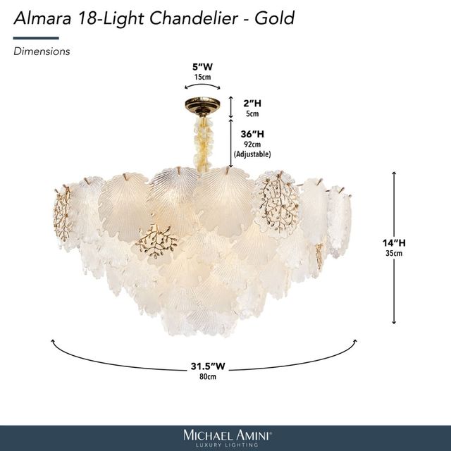 Michael Amini® Almara Gold 18-Light Chandelier-2