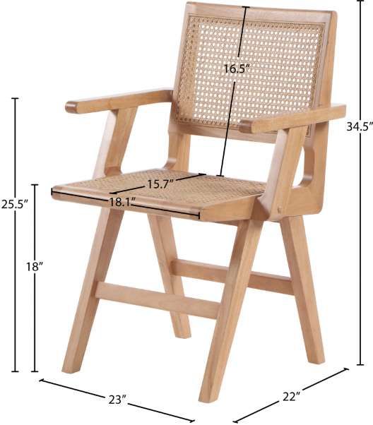Meridian Furniture Preston Natural Dining Arm Chair-2