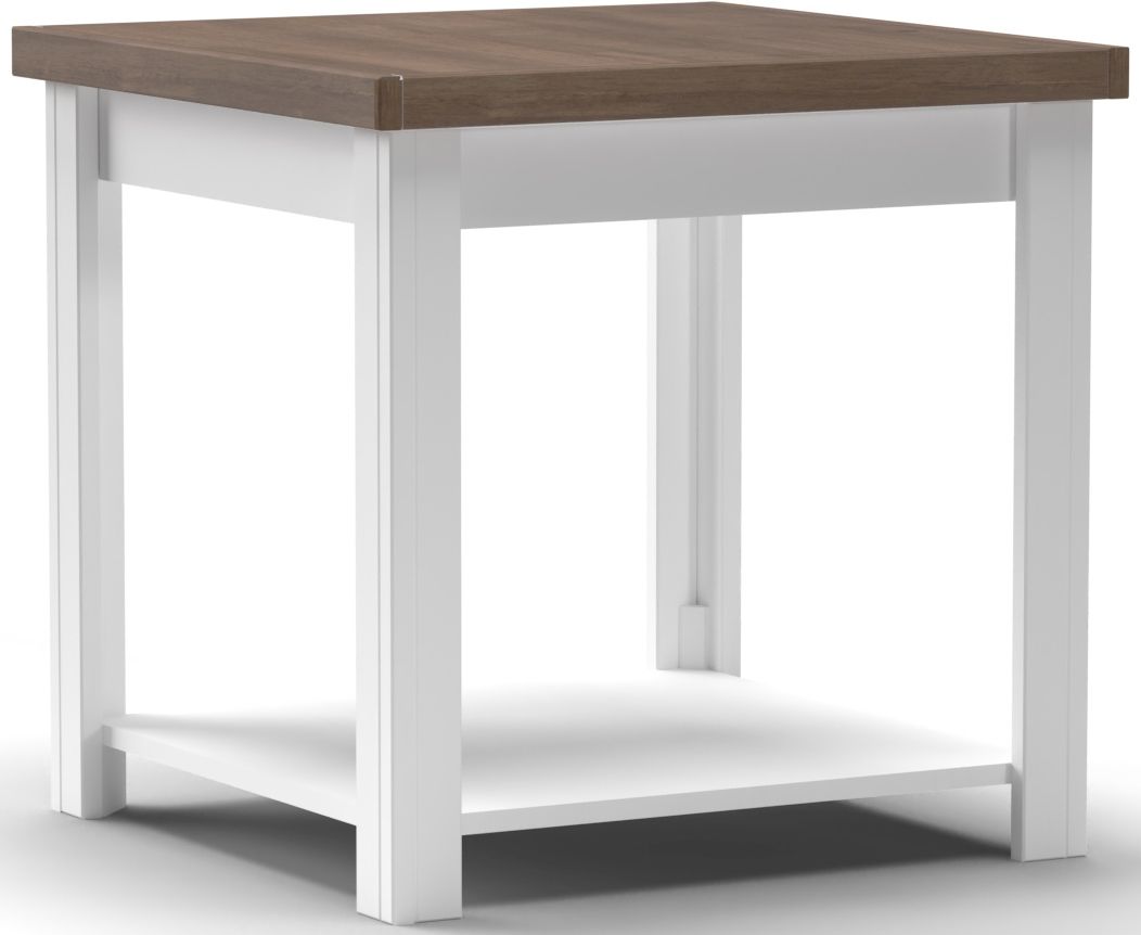 Legends Home Hampton Jasmin White End Table with Barnwood Top Pruitt s Fine Furniture Phoenix Prescott Valley AZ
