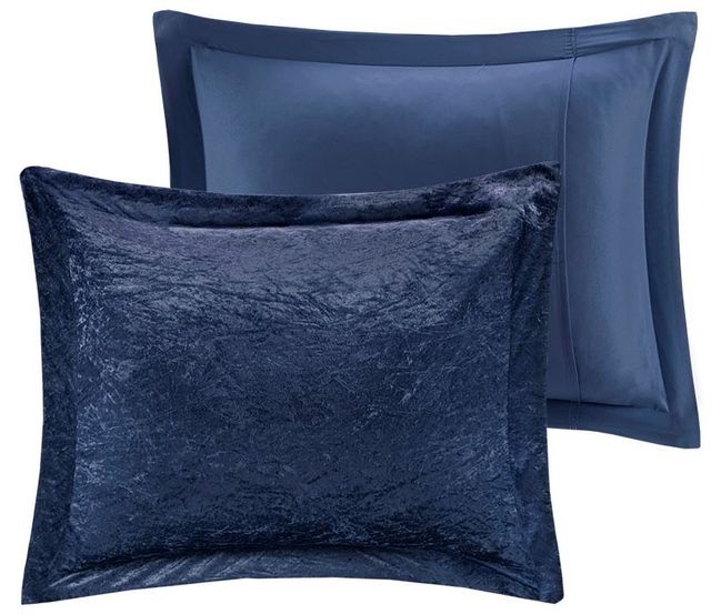 Olliix by Intelligent Design Felicia Navy Full/Queen Velvet Comforter Set-3