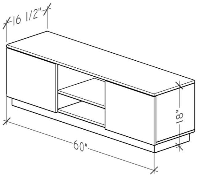 Perdue Woodworks 78,000 Essential  Grey Elm TV Media Console-2