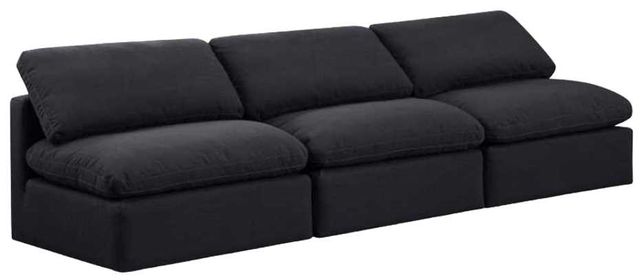 Meridian Furniture Indulge 3-Piece Black Armless Sofa-0