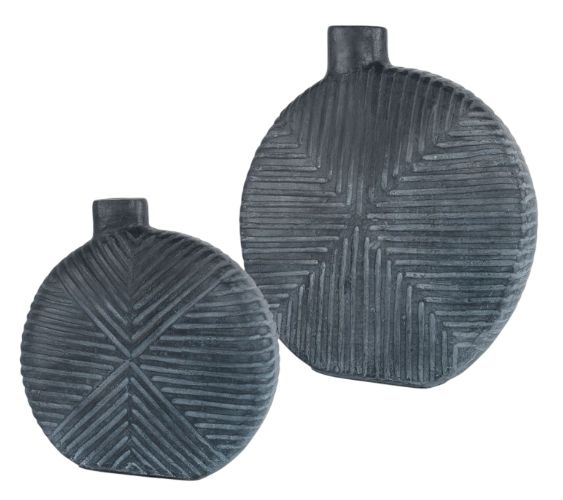 Uttermost® Viewpoint 2-Piece Aged Black Vase Set-0